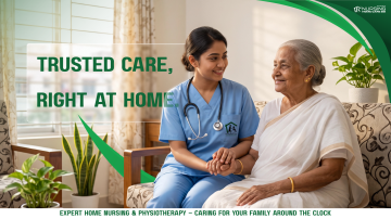 Professional home nurse providing compassionate elderly care to a senior woman at home in Bangladesh